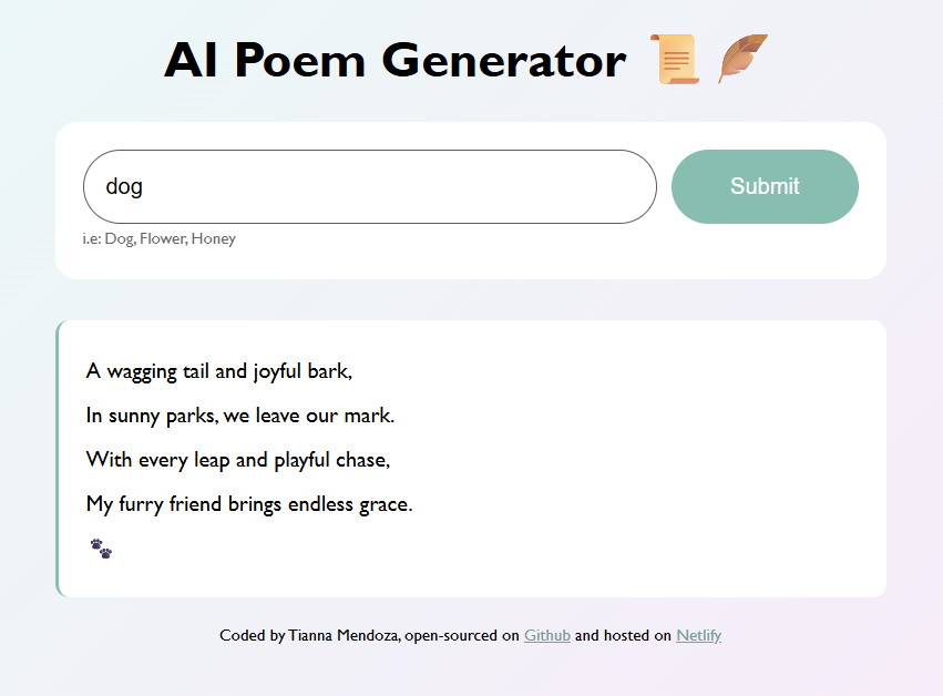poem generator application