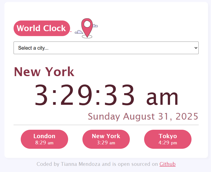 timezone clock application